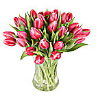 30 Pink Tulips with Vase