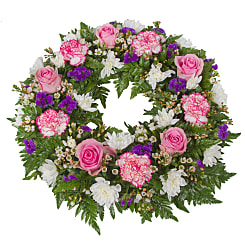 Classic Pink Wreath - Flowers