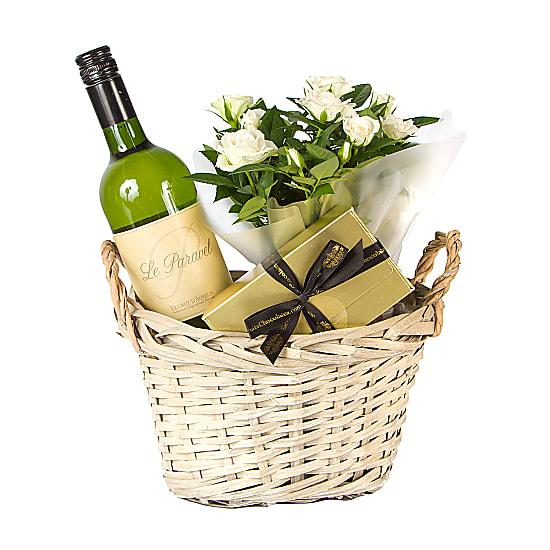 White Wine Gift Basket delivered next day