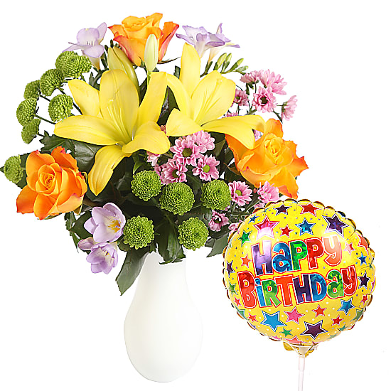 New 38+ Happy Birthday Balloons And Flowers