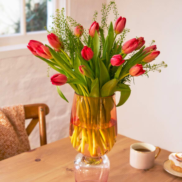 Valentine's Day red tulips