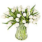 30 White
Tulips with Vase